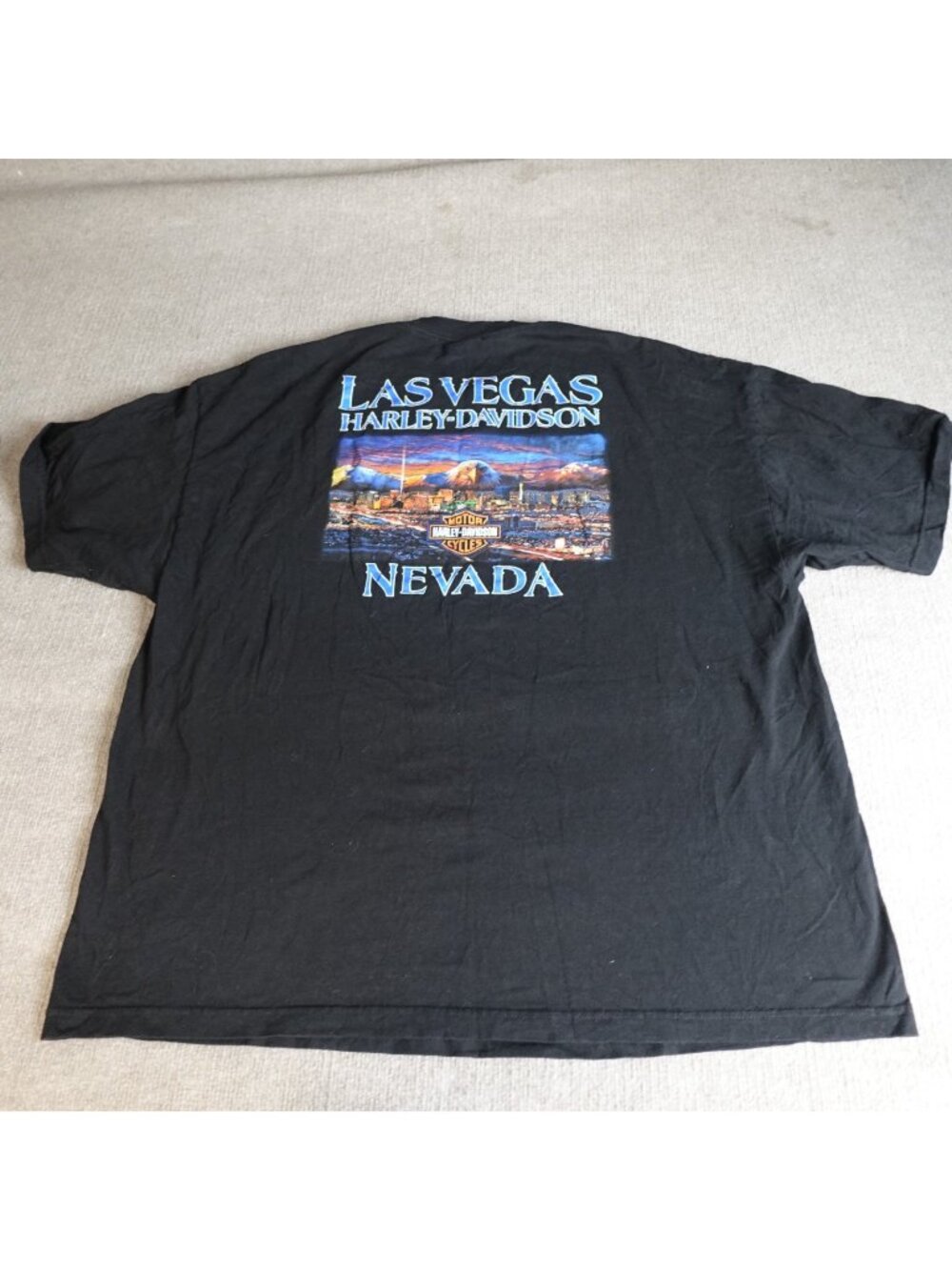Harley Davidson Shirt 2X Black Double Sided Las Vegas Nevada